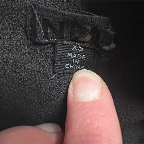 NBD / REVOLVE BLACK “MONSIEUR” ONE SLEEVE MINI DRESS WITH BOW SIZE XS - Picture 9 of 10